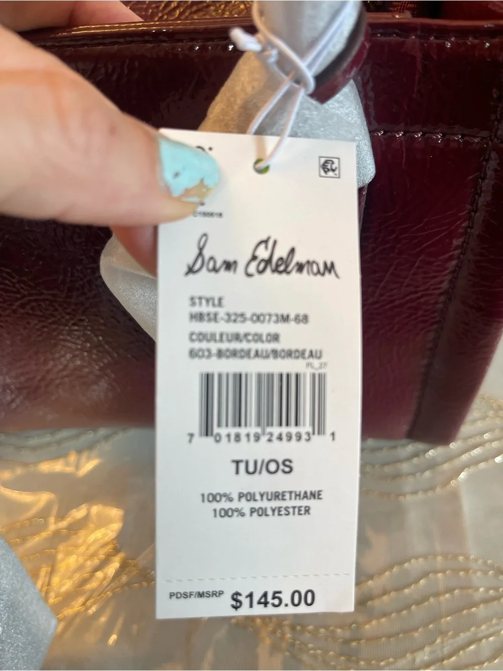 NWT Sam Edelman holiday small satchel bag color Bordeaux